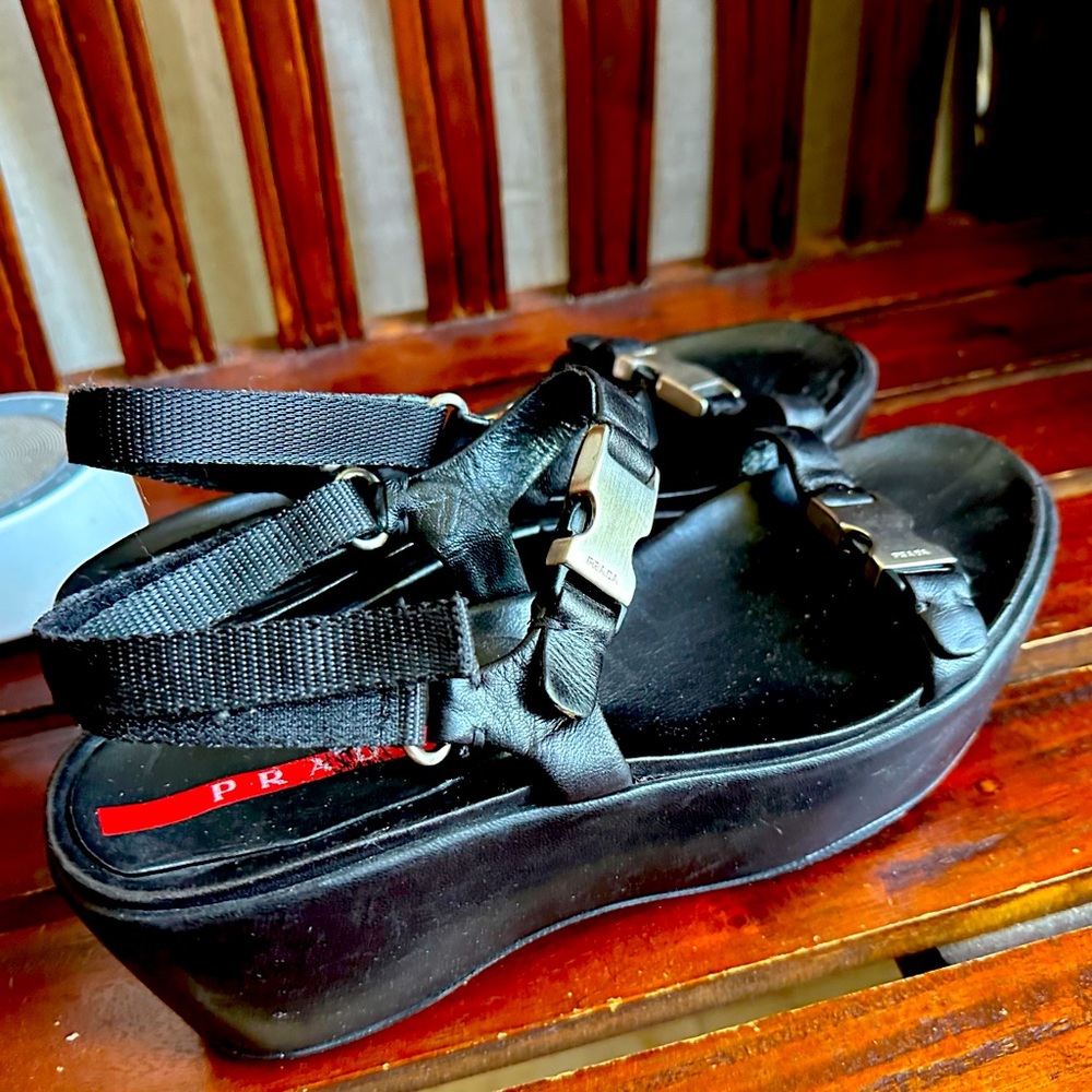 Vintage Prada platform Sandal 90s  size 40 1/2